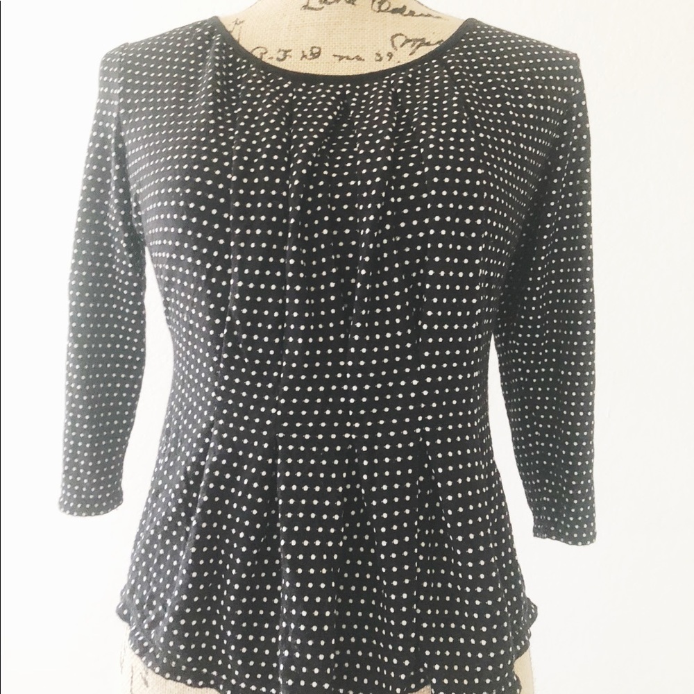 Black and white polkadot top
